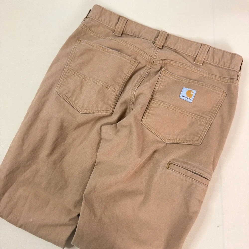 Carhartt Work Pants Mens 33x30 Brown Rugged Flex Relaxed Fit Canvas Workwear